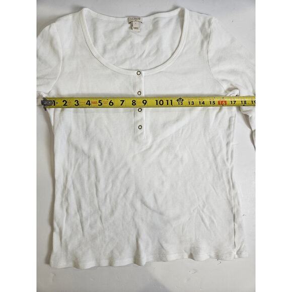 J Crew White Large Thermal Long Sleeve Women's - Picture 3 of 9